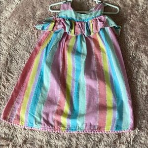 Rainbow Sleeveless Ruffle Dress
